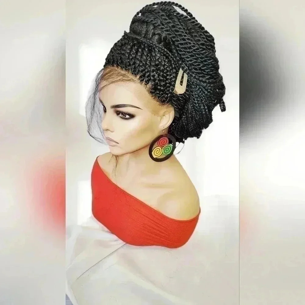 Braided lace wigs, 100% handmade NWOT, long braids, updo half ponytail # 1 - Picture 7 of 11